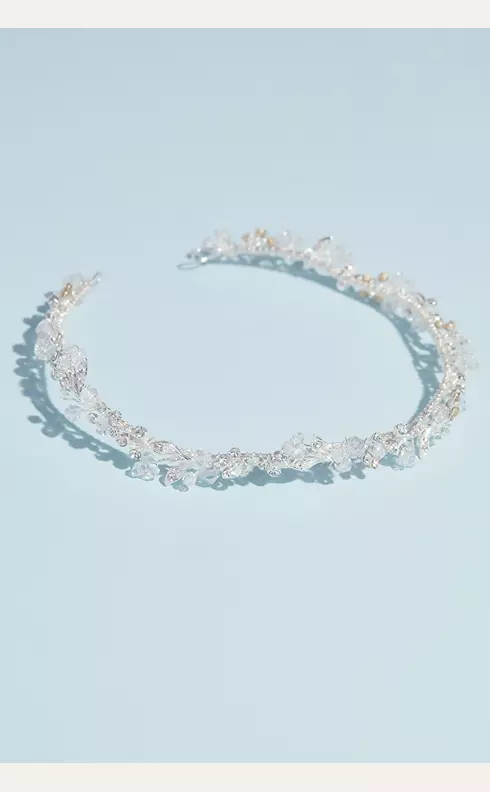 Bead and Crystal Wire Wedding Crown Image 1