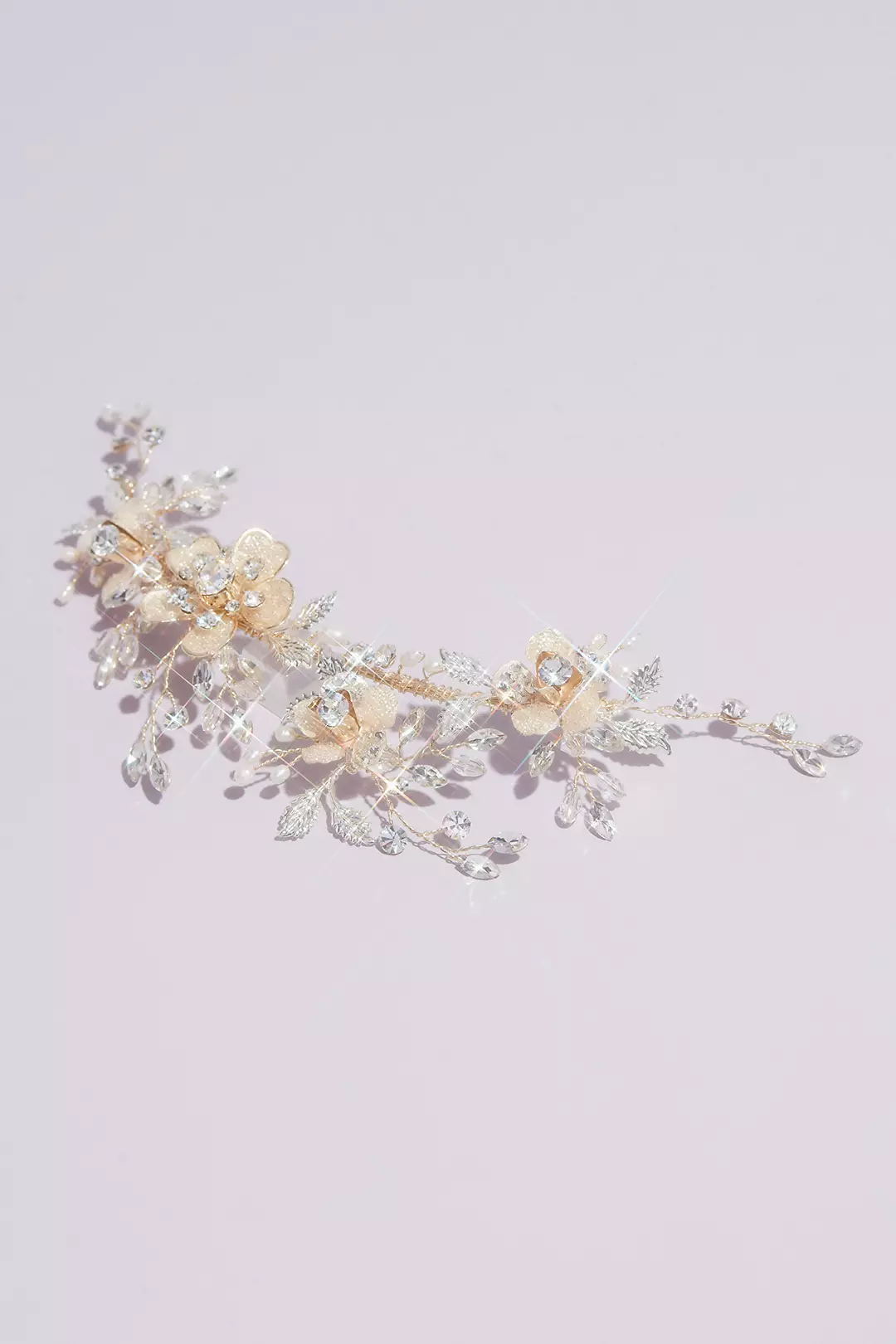 Floral Vine Headpiece with Crystals and Pearls Image