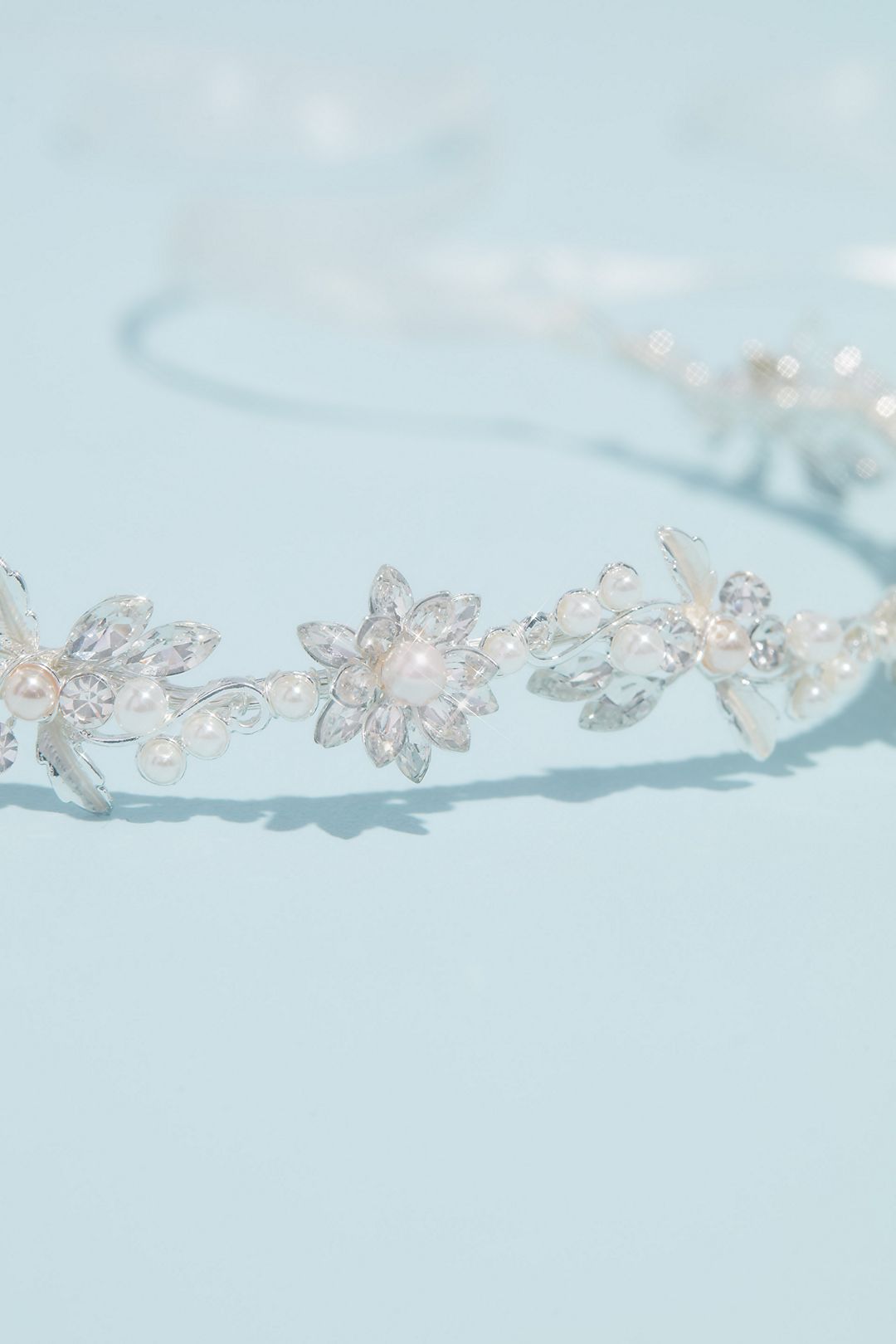 Blooming Pearl Headpiece with Crystal Accents Image 4
