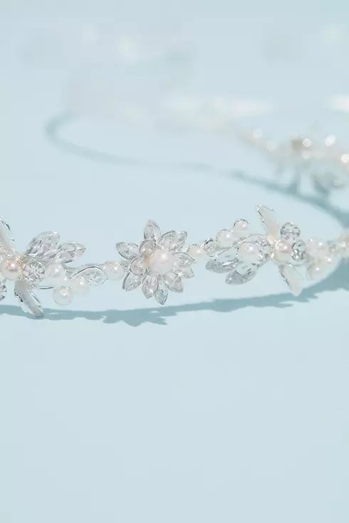 Blooming Pearl Headpiece with Crystal Accents Image 3
