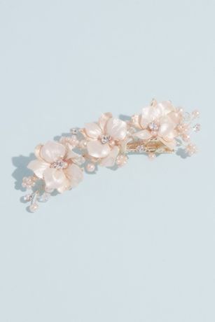 Lustrous Petals and Pearl Sprigs Hair Clip