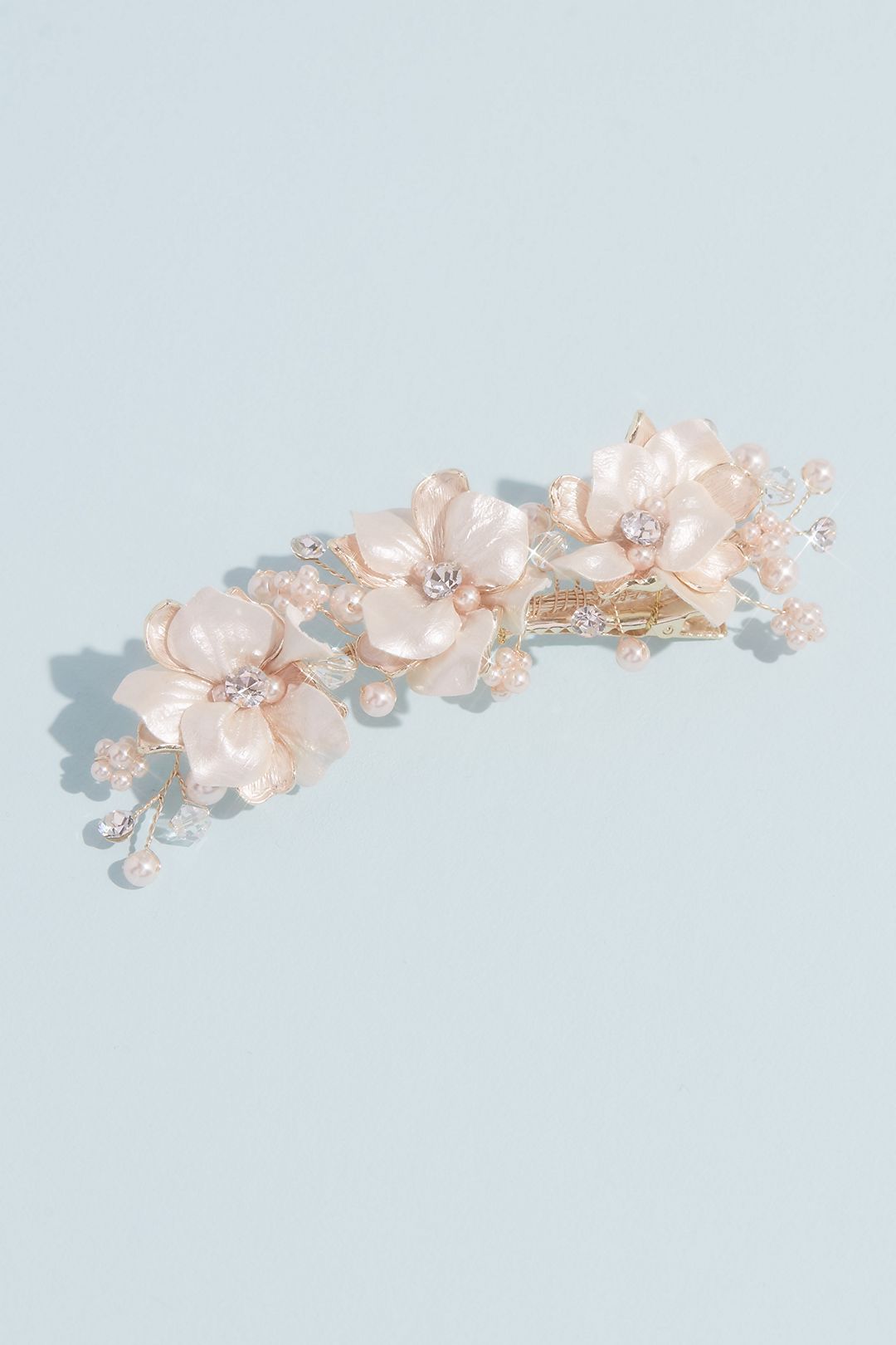 Lustrous Petals and Pearl Sprigs Hair Clip Image 2