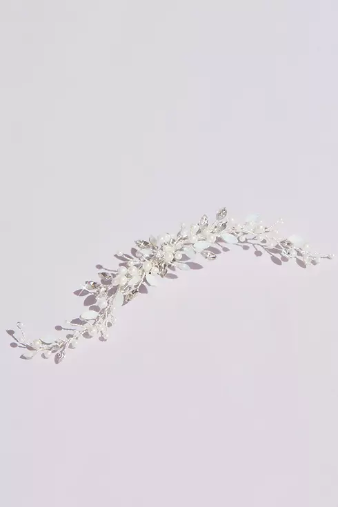 Marquise Crystal and Pearl Bud Spray Clip Image 1