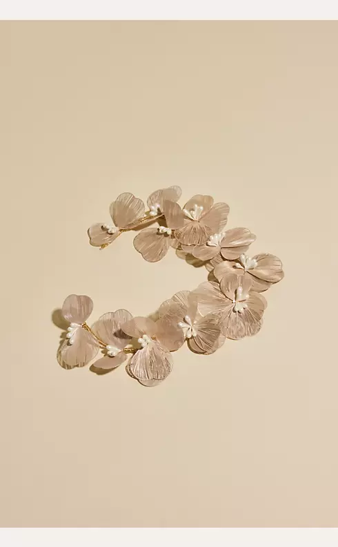 Metallic Flower Halo with Pearls Image 3