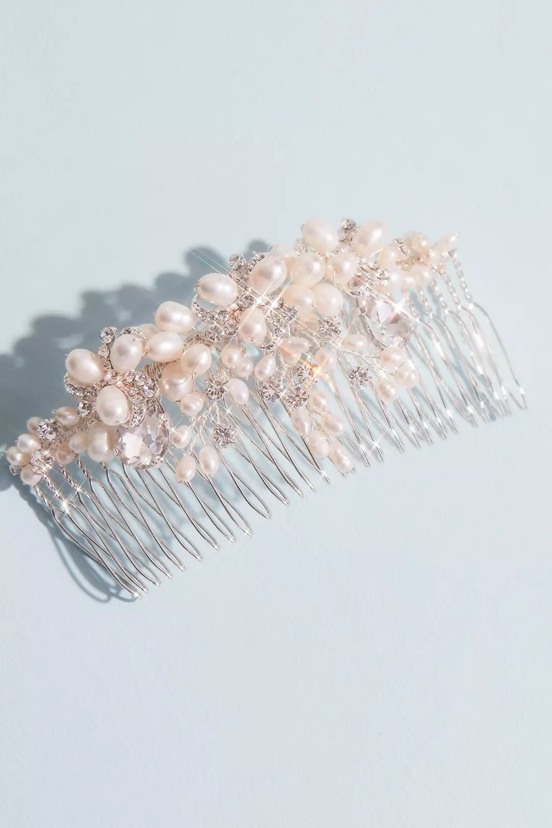 Dripping Pearls Comb with Crystals Image