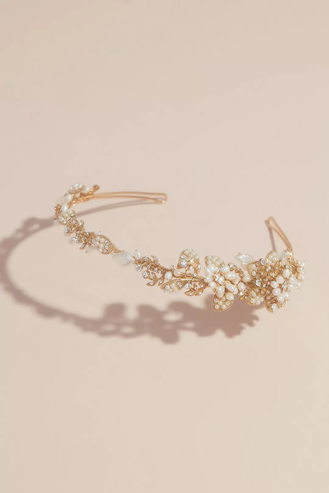 Vintage-Inspired Pearl and Crystal Flower Headband Image