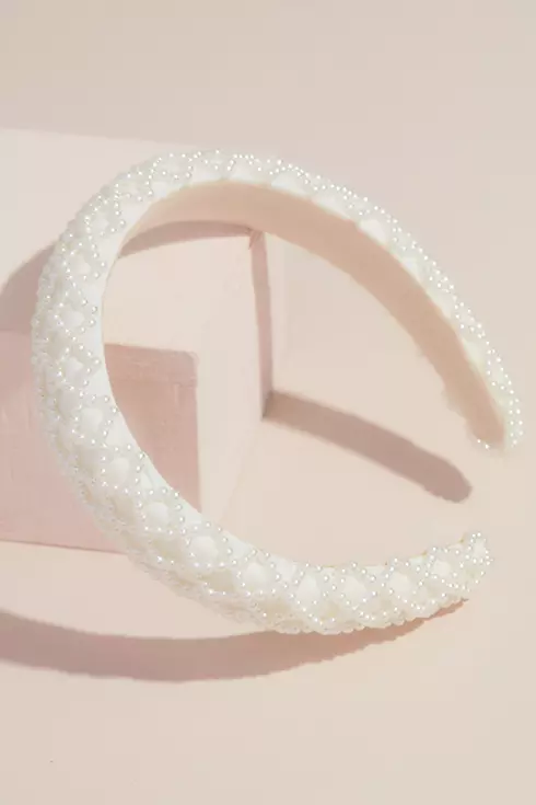 Pearl Lattice Puff Headband Image 1