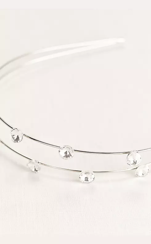 Double Row Scattered Crystal Headband Image 1