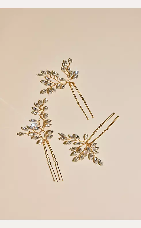 Crystal Leaf Hair Pin Set Image 1