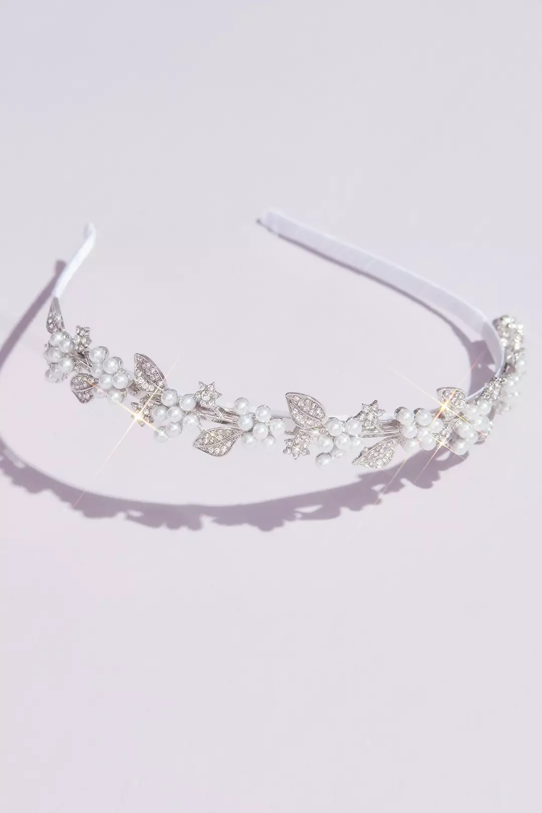 Petite Pearl Flower Headband with Crystals Image