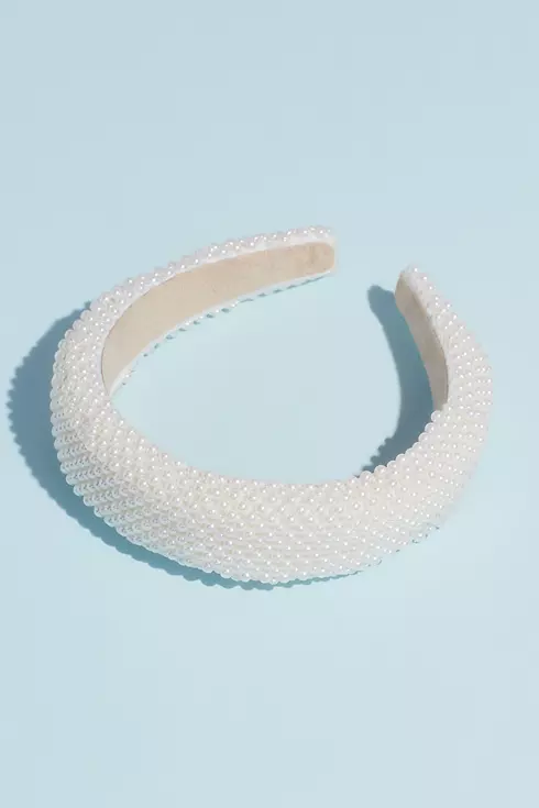 Allover Pearl Plush Headband Image 1
