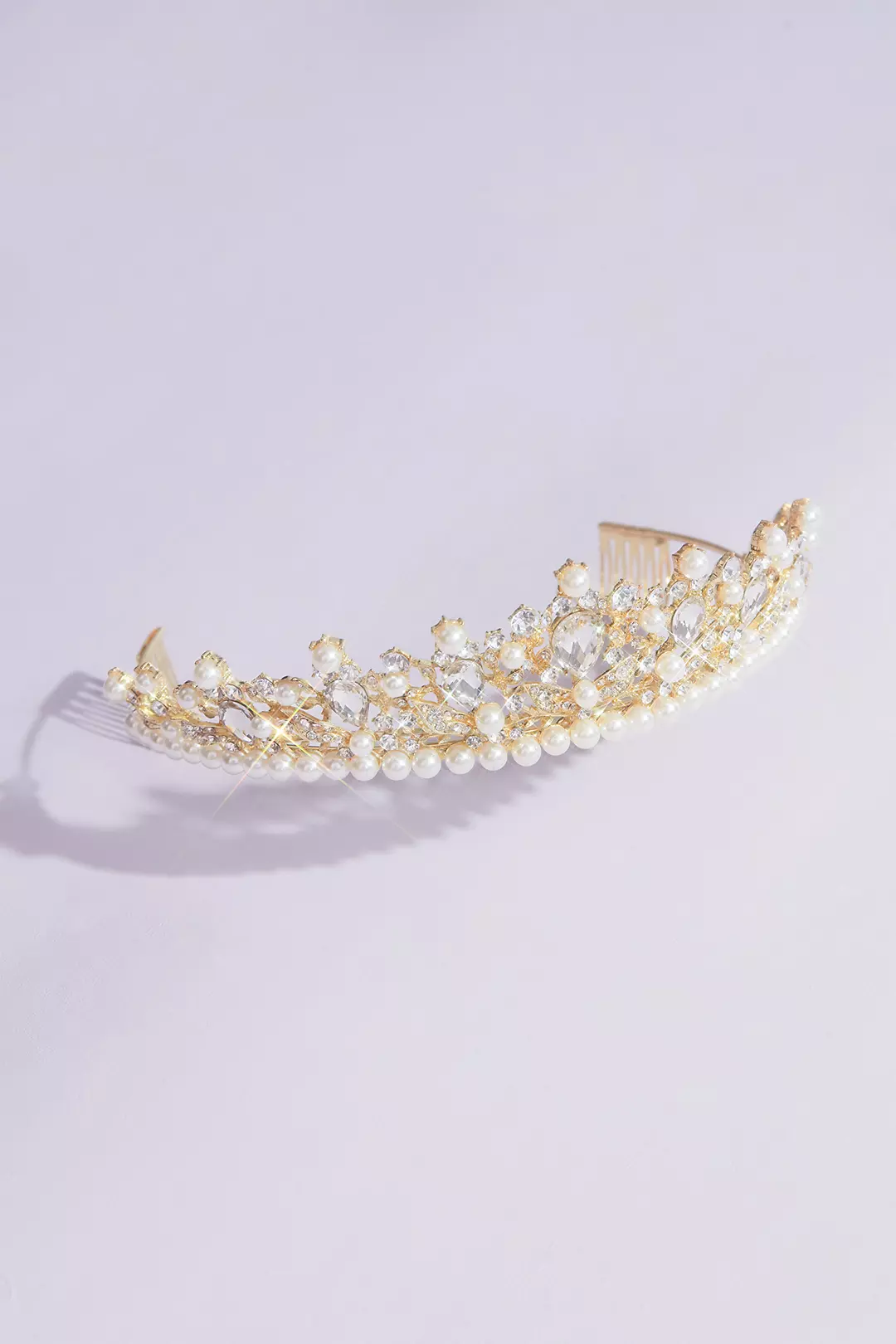 Teardrop Crystal and Pearl Quinceanera Crown