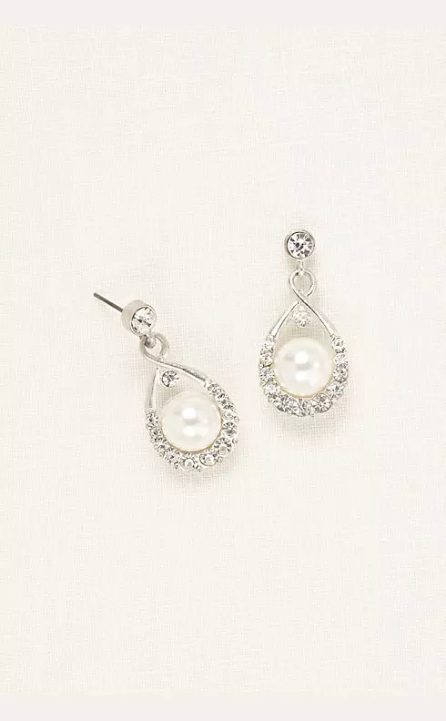 Crystal and Pearl Drop Earrings Image 2