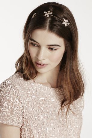 Three Flower Station Stretch Headband | David's Bridal