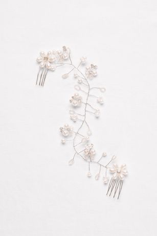 Pearl Blossom Wire Hair Vine David's Bridal