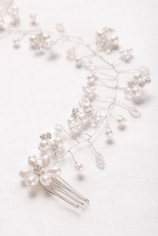 Pearl Blossom Wire Hair Vine David's Bridal