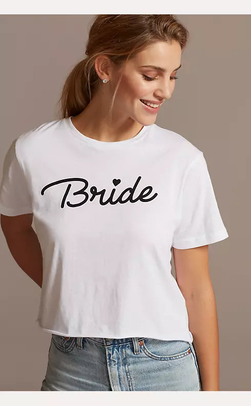 Bride Script Crop Top T-Shirt Image 1