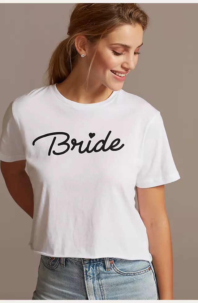 Bride Script Crop Top T-Shirt Image