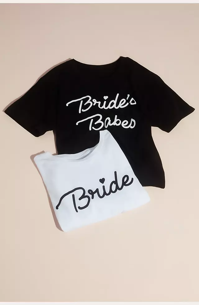 Bride Script Crop Top T-Shirt Image 3