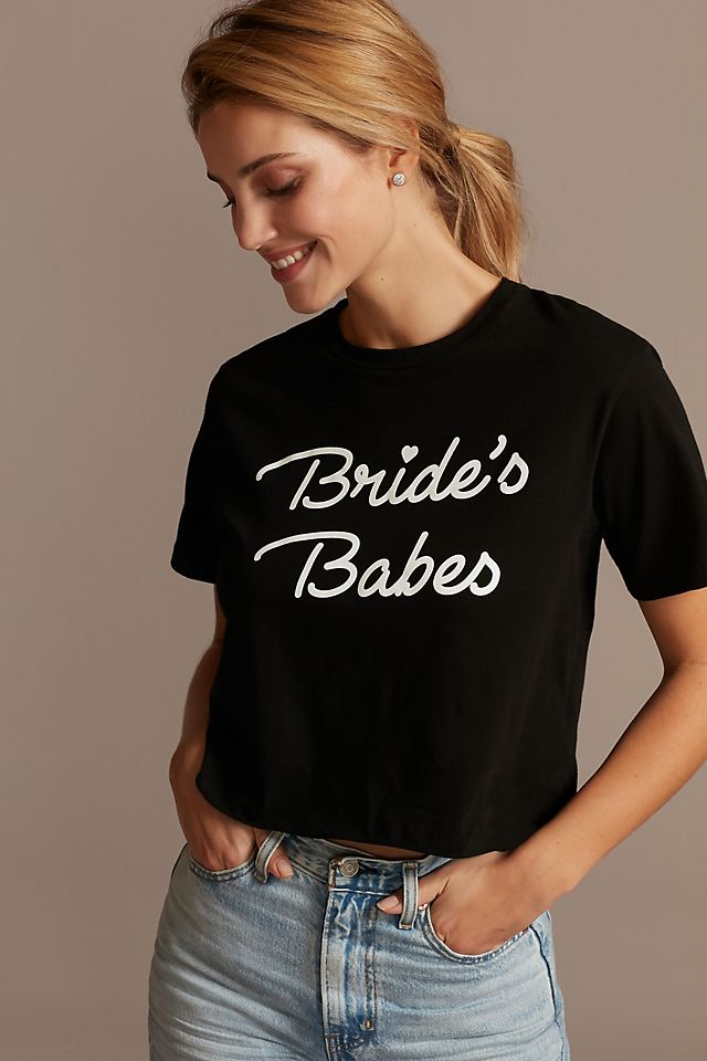 Bride's Babes Script Crop Top T-Shirt Image 1