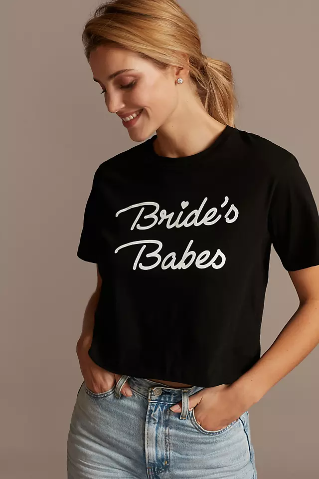 Bride's Babes Script Crop Top T-Shirt Image