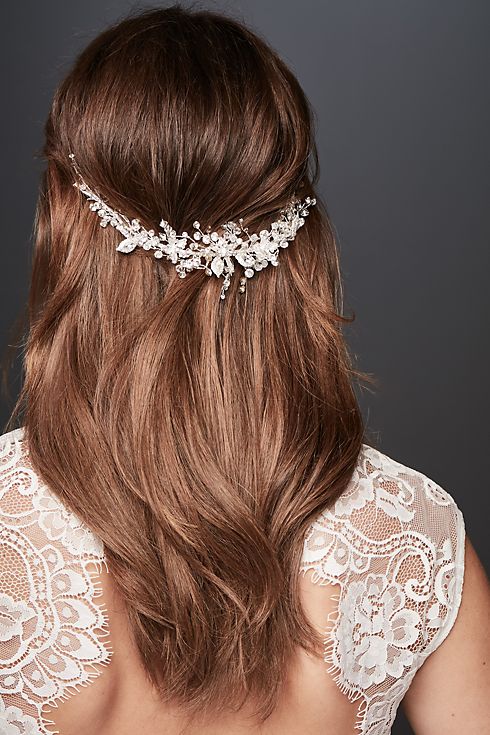 Blooming Crystal Floral and Branch Hairpiece Image 1