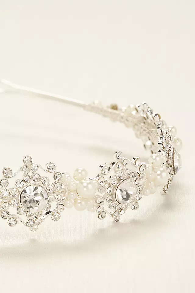 Crystal Medallion Headband with Pearl Accents Image 2