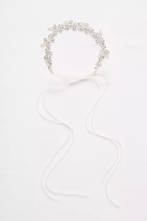 Pearl and Crystal Floral Ribbon Headband Image 2
