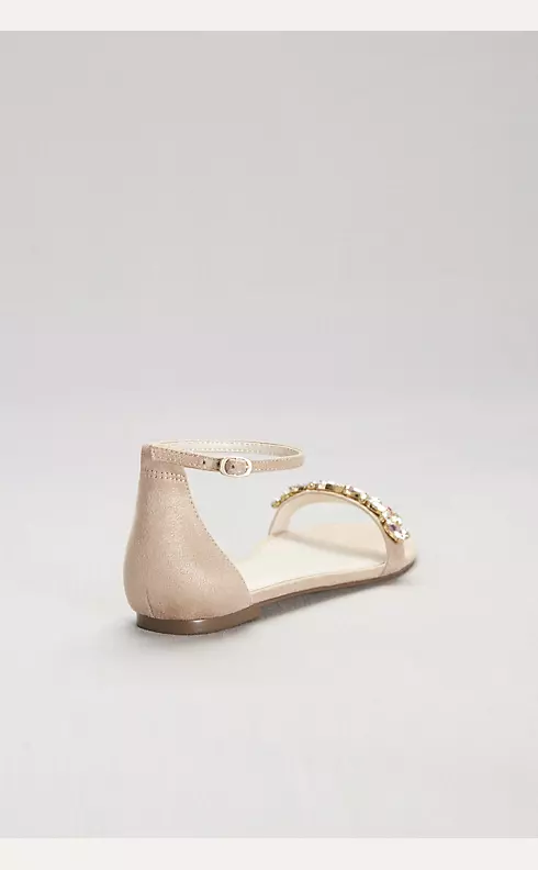 Faux-Suede Gem Strap Flat Sandals Image 7