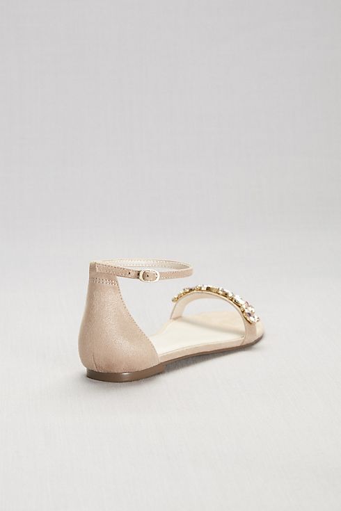Faux-Suede Gem Strap Flat Sandals Image 11
