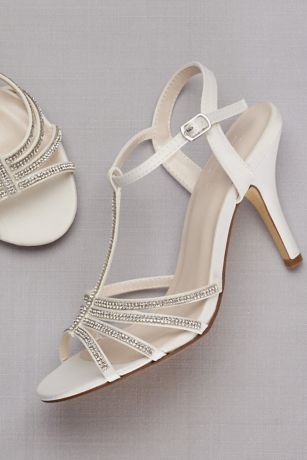 Crystal T-Strap High Heel Sandal | David's Bridal