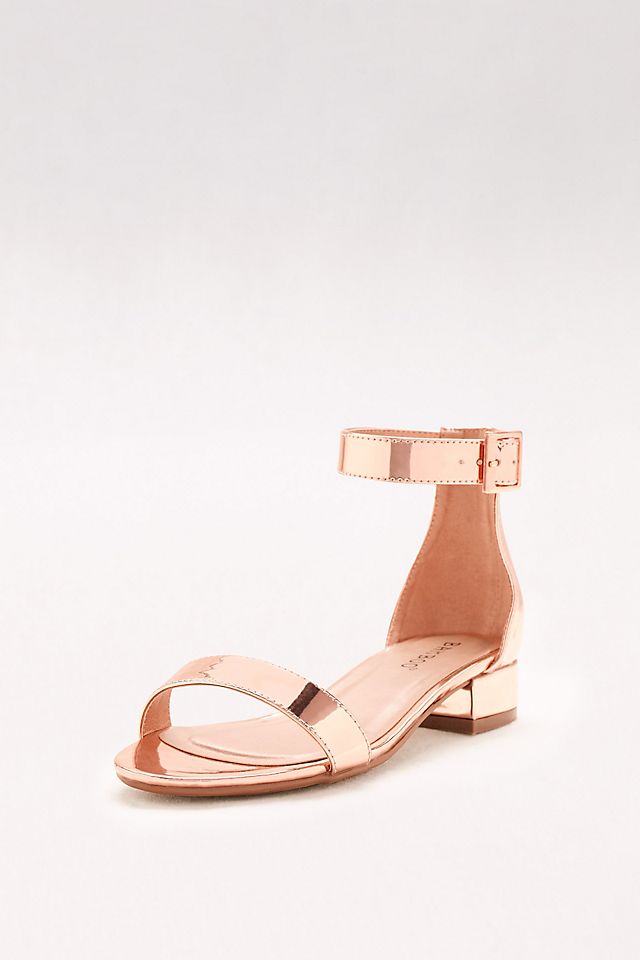High-Shine Block-Heel Sandals  Image