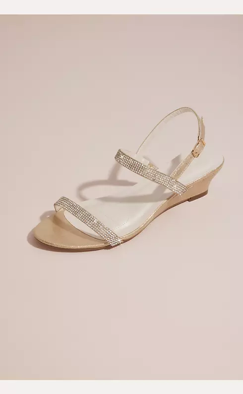 Sheath Crystal Wedge Sandals with Adjustable Strap | David's Bridal