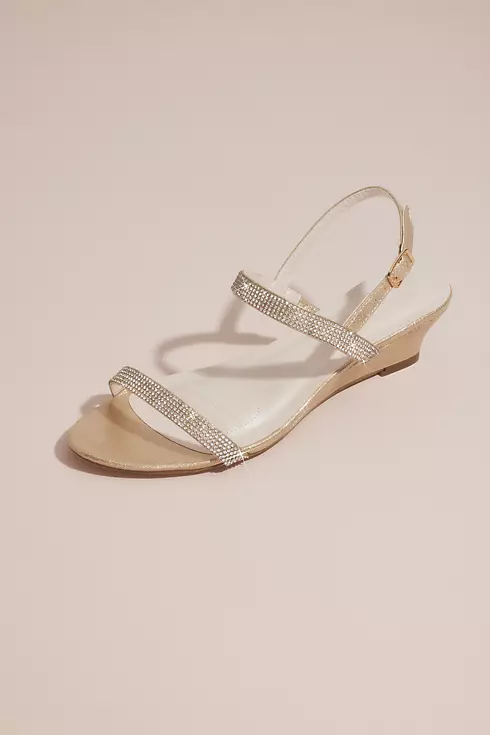 Sheath Crystal Wedge Sandals with Adjustable Strap Image 1