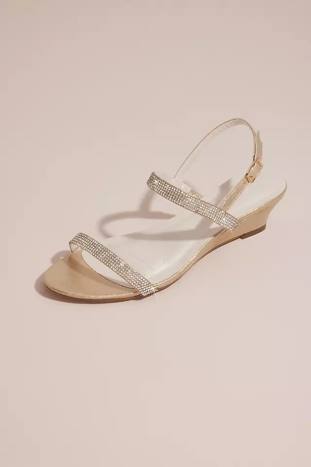 Sheath Crystal Wedge Sandals with Adjustable Strap Image