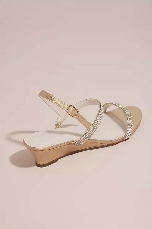 Sheath Crystal Wedge Sandals with Adjustable Strap Image 2