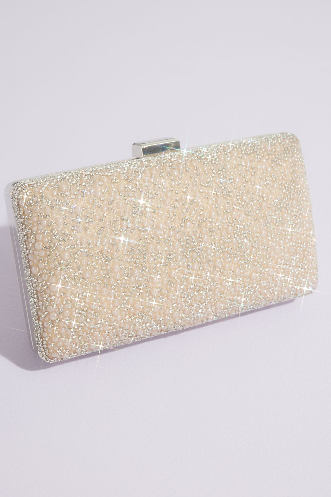 Rhinestone Embellished Clutch Purse Evening Bag with Chain Strap - Gold  Iridescent