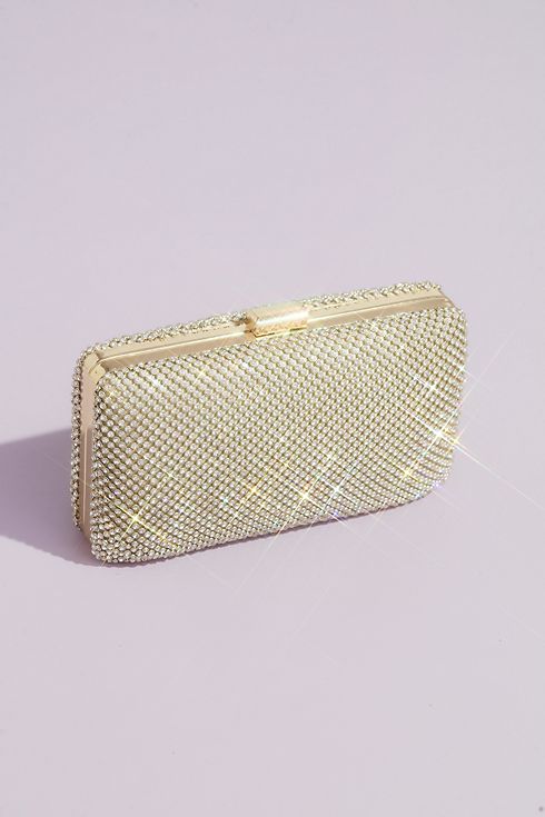 Crystal Minaudiere Evening Clutch with Chain Strap Image 1