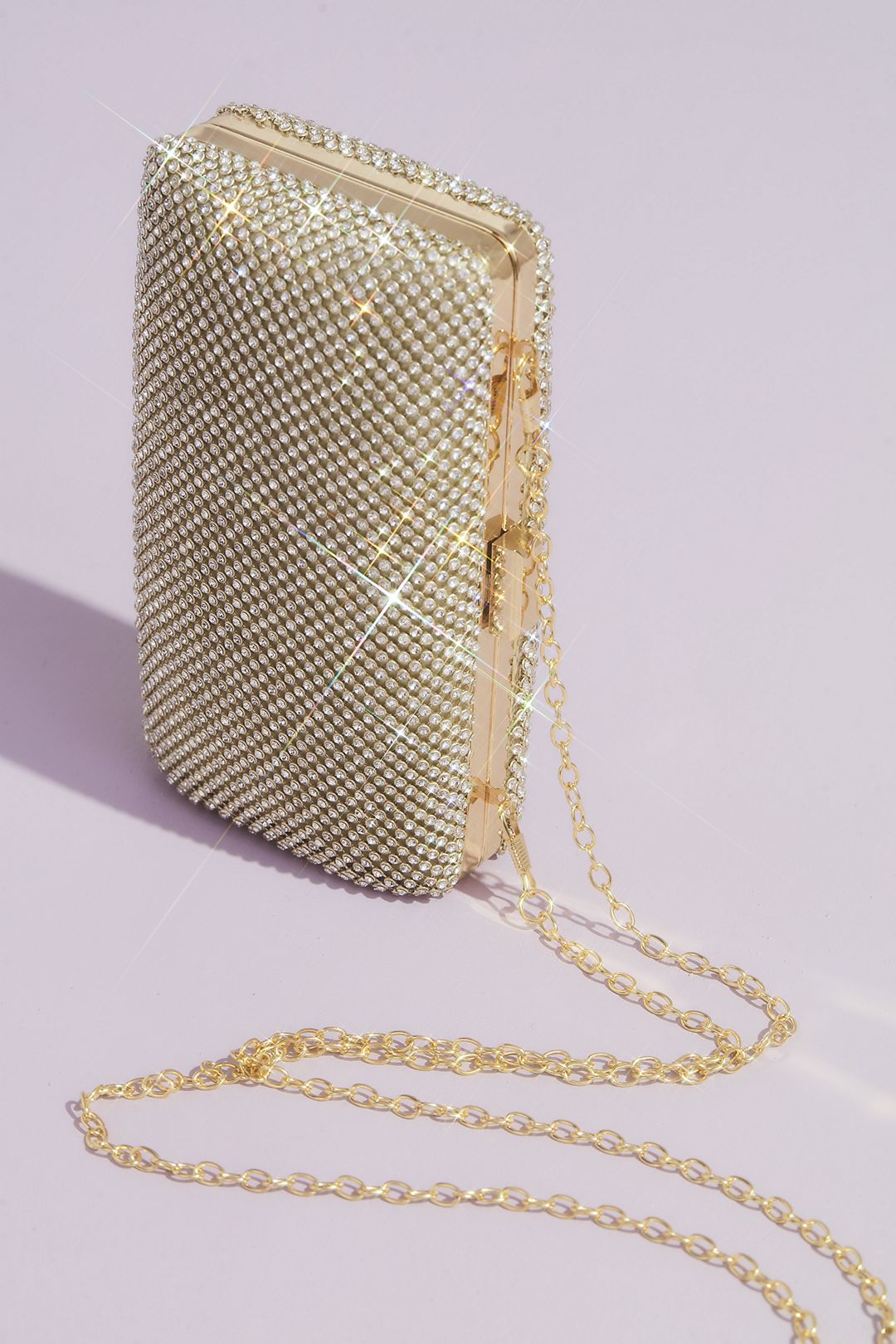 Crystal Minaudiere Evening Clutch with Chain Strap Image 3