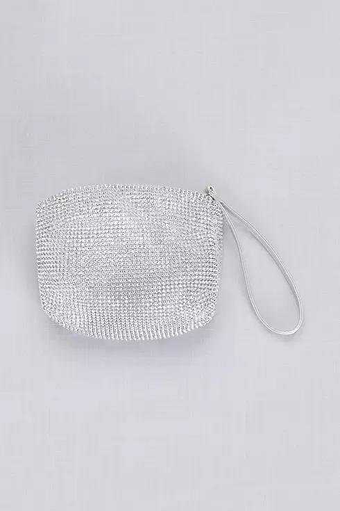 Crystal Mesh Pouch with Metallic Wrist Strap Image 2