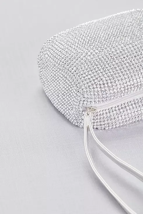 Crystal Mesh Pouch with Metallic Wrist Strap Image 3