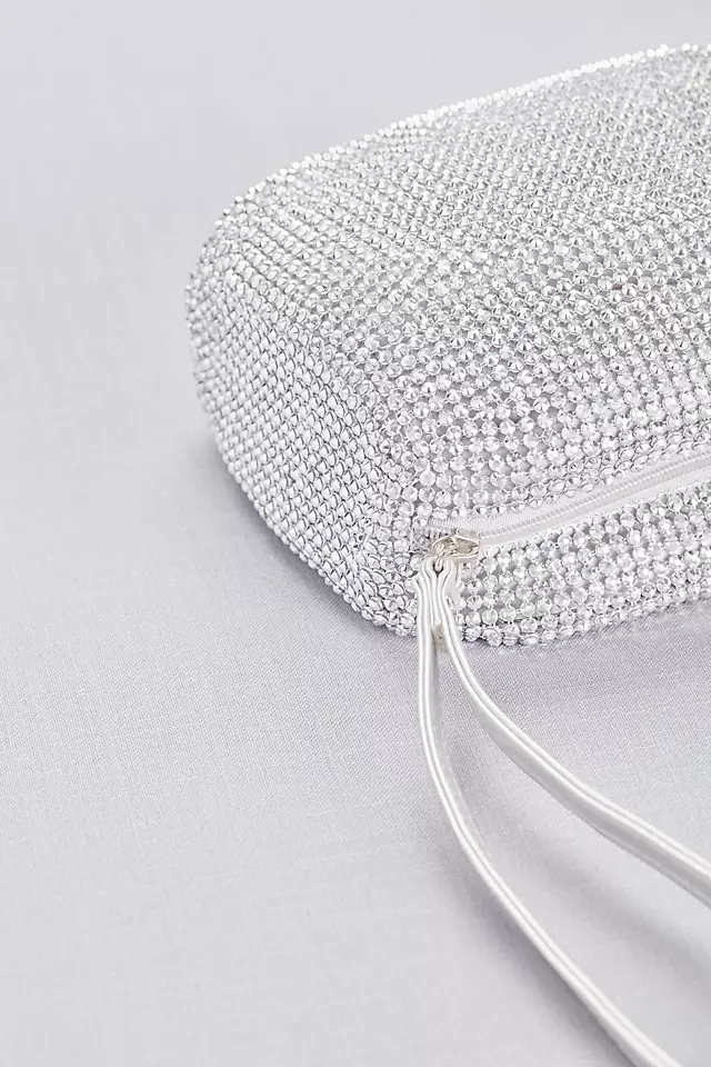 Crystal Mesh Pouch with Metallic Wrist Strap Image 3