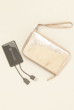 Metallic Wristlet with USB Charger David's Bridal