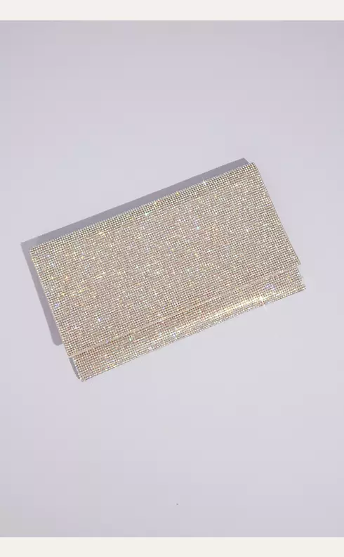 Allover Iridescent Crystal Envelope Clutch Image 1