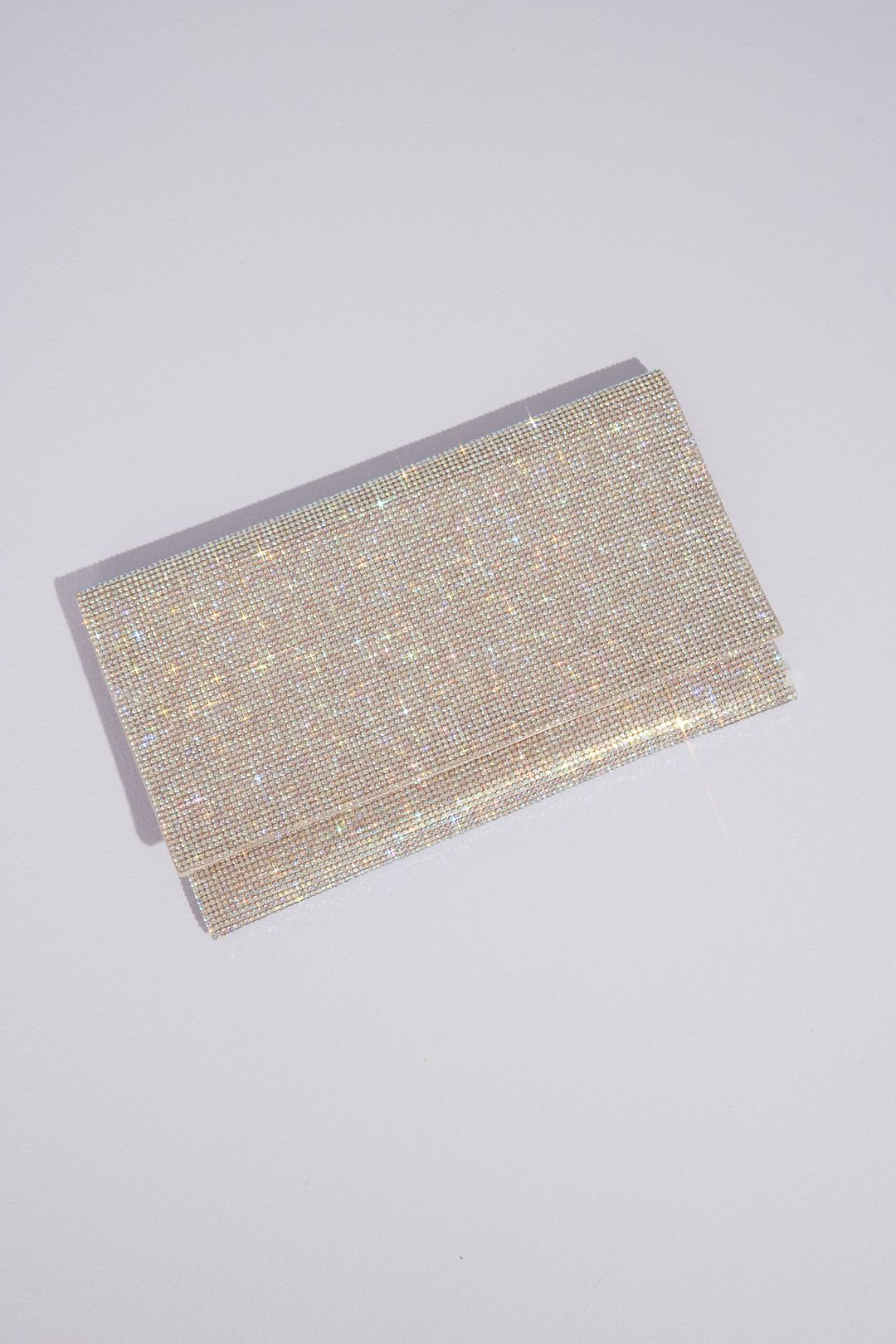 Allover Iridescent Crystal Envelope Clutch Image