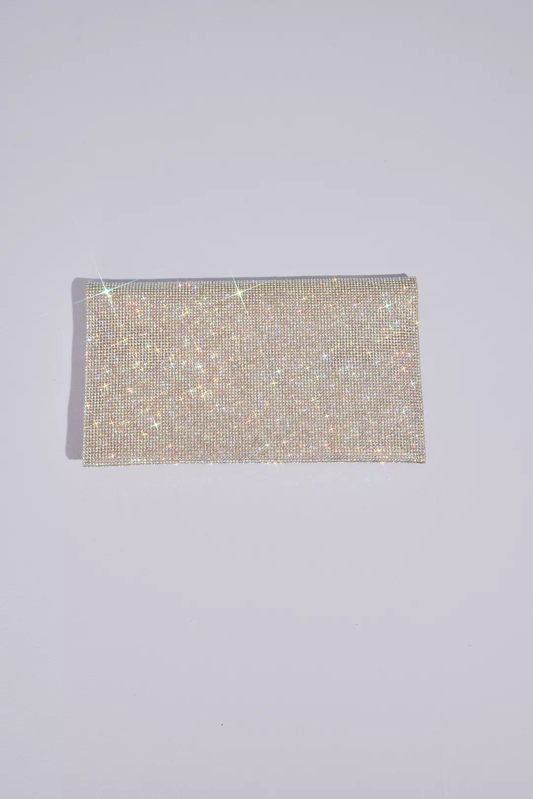 Allover Iridescent Crystal Envelope Clutch Image 2