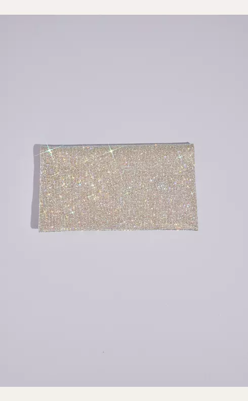 Allover Iridescent Crystal Envelope Clutch Image 2