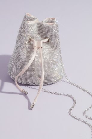 Iridescent mesh bucket bag