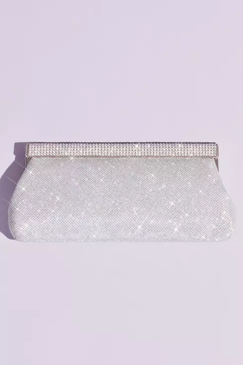 Crystal Top Clasp Glitter Baguette Clutch Image 1