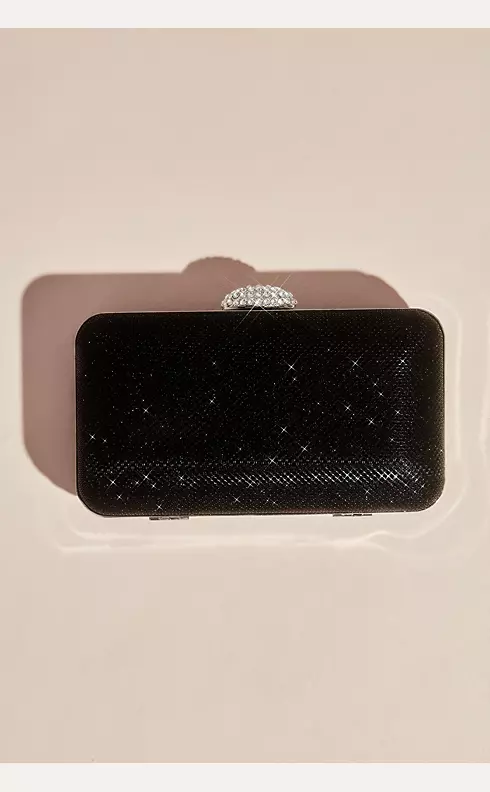 Sparkly Hard-Sided Clutch with Gem Clasp Image 2